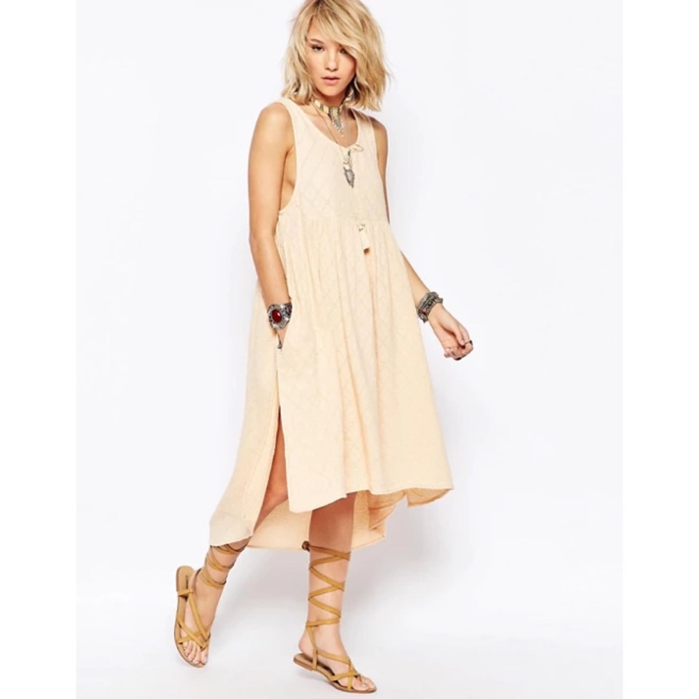 Free People Cotton Tunic Dress XS Peach